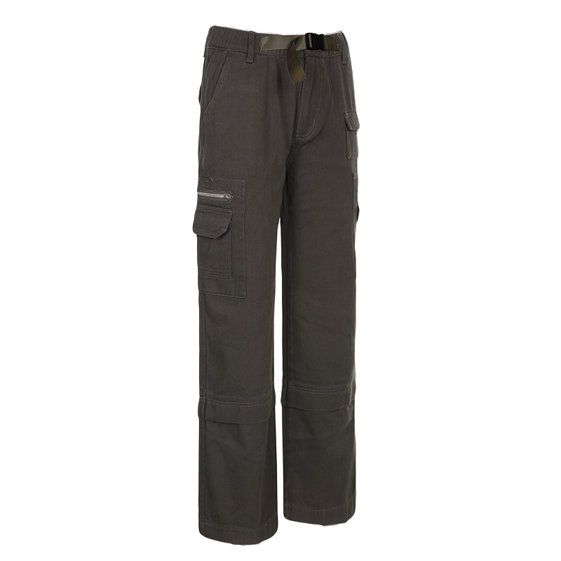 Visionary Womens Grey Cargos Pants Basics